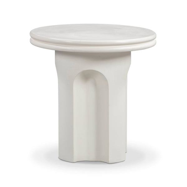 TOV Furniture Cassandra Ivory Concrete Side Table: Stylish Indoor/Outdoor Accent with Modern Architectural Design TOV-OC54667