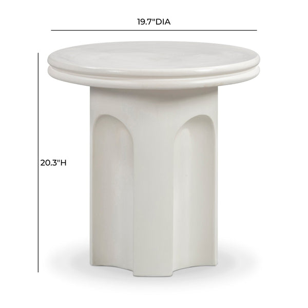 TOV Furniture Cassandra Ivory Concrete Side Table: Stylish Indoor/Outdoor Accent with Modern Architectural Design TOV-OC54667