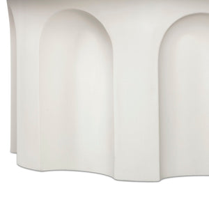 TOV Furniture Cassandra 38" Ivory Round Concrete Coffee Table – Stylish, Durable, Indoor/Outdoor Design for Modern Spaces TOV-OC54668