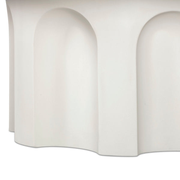 TOV Furniture Cassandra 38" Ivory Round Concrete Coffee Table – Stylish, Durable, Indoor/Outdoor Design for Modern Spaces TOV-OC54668