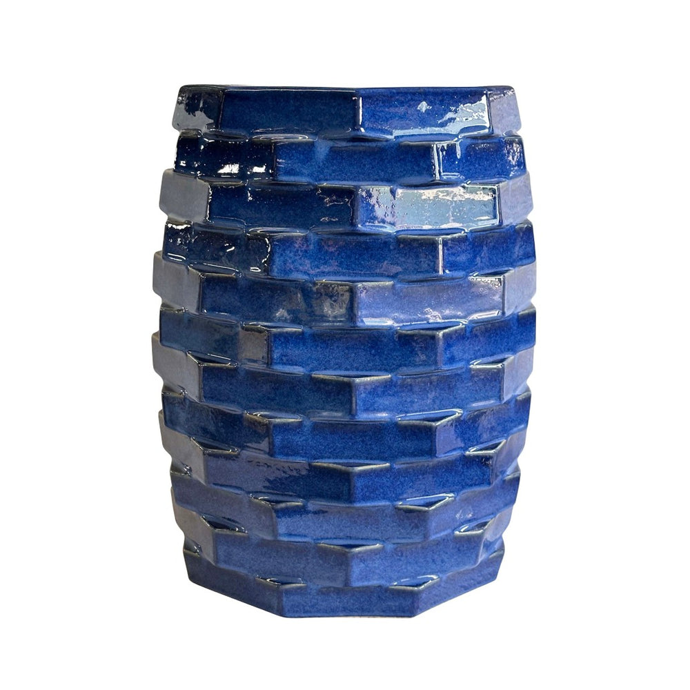 TOV Furniture Trax Azul Vibrant Blue Handcrafted Ceramic Side Table – Unique Accent for Indoors & Outdoors! TOV-OC54677