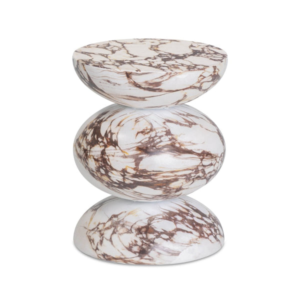 TOV Furniture Pia Red Faux Marble Side Table - Stylish, Weather-Resistant & Versatile for Indoor/Outdoor Use TOV-OC54708
