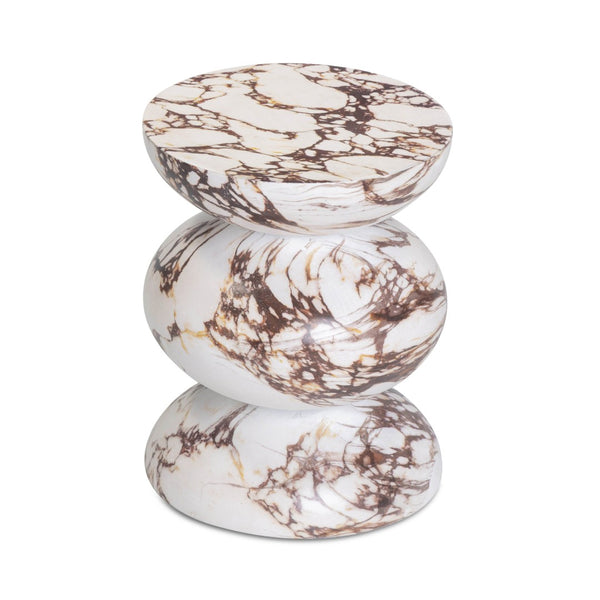 TOV Furniture Pia Red Faux Marble Side Table - Stylish, Weather-Resistant & Versatile for Indoor/Outdoor Use TOV-OC54708