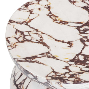 TOV Furniture Pia Red Faux Marble Side Table - Stylish, Weather-Resistant & Versatile for Indoor/Outdoor Use TOV-OC54708