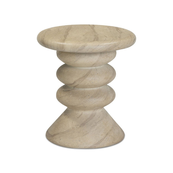 TOV Furniture Hyre Contemporary Faux Travertine Side Table for Indoor/Outdoor Use - Stylish & Durable Accent Piece TOV-OC54712