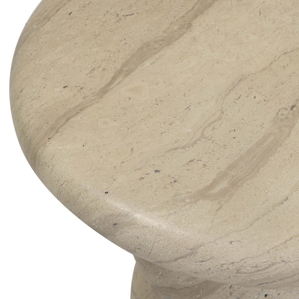 TOV Furniture Hyre Contemporary Faux Travertine Side Table for Indoor/Outdoor Use - Stylish & Durable Accent Piece TOV-OC54712