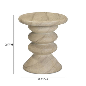 TOV Furniture Hyre Contemporary Faux Travertine Side Table for Indoor/Outdoor Use - Stylish & Durable Accent Piece TOV-OC54712