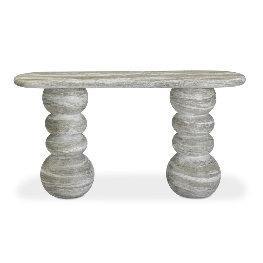 TOV Furniture Hyre 59" Faux Stone Console Table - Modern Indoor/Outdoor Design, Durable Fiberglass Construction TOV-OC54713