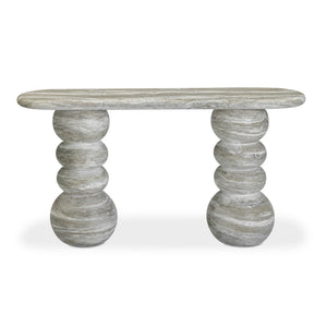 TOV Furniture Hyre 59" Faux Stone Console Table - Modern Indoor/Outdoor Design, Durable Fiberglass Construction TOV-OC54713