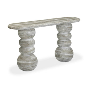 TOV Furniture Hyre 59" Faux Stone Console Table - Modern Indoor/Outdoor Design, Durable Fiberglass Construction TOV-OC54713