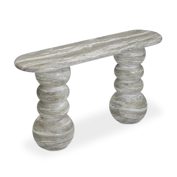 TOV Furniture Hyre 59" Faux Stone Console Table - Modern Indoor/Outdoor Design, Durable Fiberglass Construction TOV-OC54713