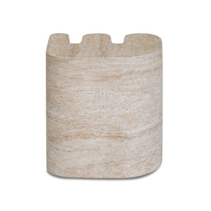 TOV Furniture Thyme Faux Travertine Side Table - Sculptural Concrete Design for Indoor & Outdoor Elegance TOV-OC54714