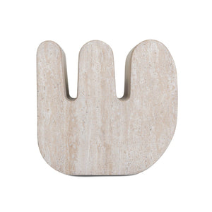 TOV Furniture Thyme Faux Travertine Side Table - Sculptural Concrete Design for Indoor & Outdoor Elegance TOV-OC54714