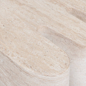 TOV Furniture Thyme Faux Travertine Side Table - Sculptural Concrete Design for Indoor & Outdoor Elegance TOV-OC54714