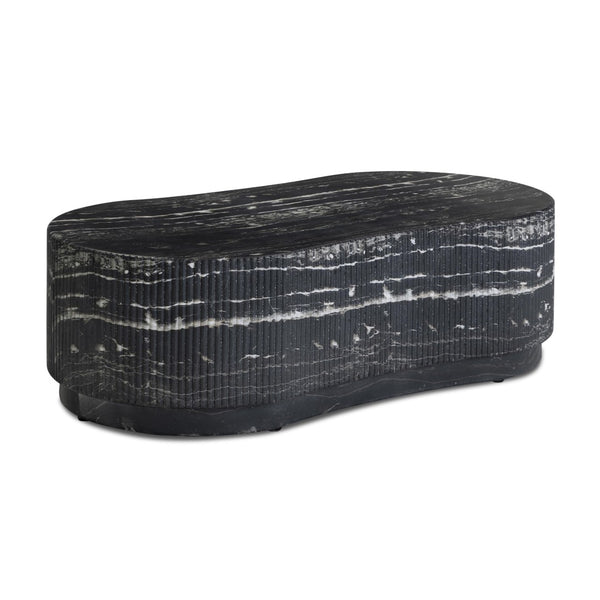 TOV Furniture Hades 47" Black Faux Marble Coffee Table – Stylish Indoor/Outdoor Centerpiece with Durable Design TOV-OC54715