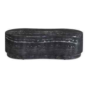 TOV Furniture Hades 47" Black Faux Marble Coffee Table – Stylish Indoor/Outdoor Centerpiece with Durable Design TOV-OC54715