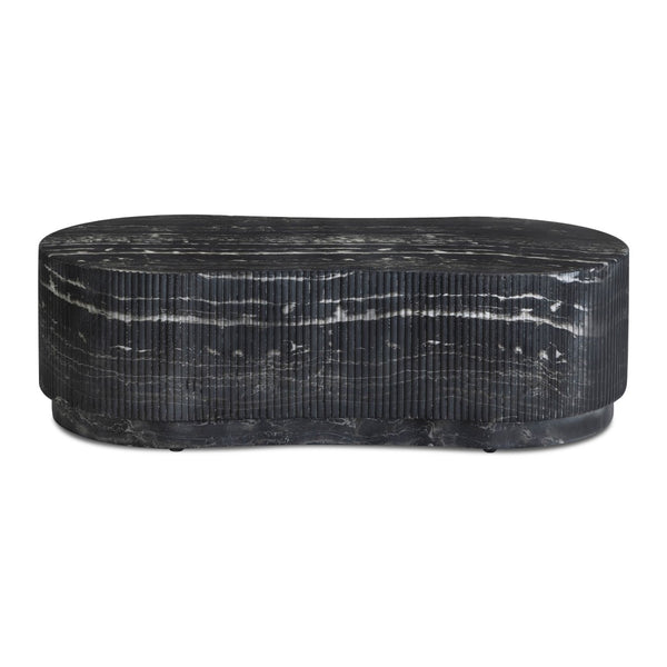 TOV Furniture Hades 47" Black Faux Marble Coffee Table – Stylish Indoor/Outdoor Centerpiece with Durable Design TOV-OC54715