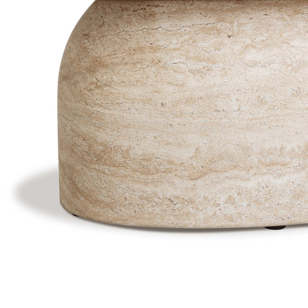 TOV Furniture Sonia 51" Faux Travertine Coffee Table - Modern Indoor/Outdoor Design, Durable Concrete & Easy Care TOV-OC54716