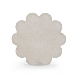 TOV Furniture Blossom Faux Travertine Side Table - Elegant Indoor/Outdoor Accent with Flower Petal Design & Durability TOV-OC54718