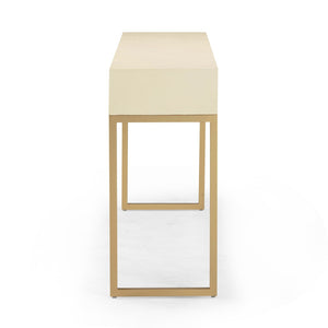 TOV Furniture Pesce 59" Shagreen Console Table with 3 Felt-Lined Drawers, Brass Accents for Stylish Storage Solutions TOV-OC54724