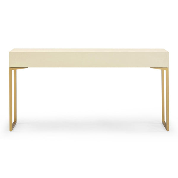 TOV Furniture Pesce 59" Shagreen Console Table with 3 Felt-Lined Drawers, Brass Accents for Stylish Storage Solutions TOV-OC54724