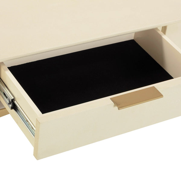 TOV Furniture Pesce 59" Shagreen Console Table with 3 Felt-Lined Drawers, Brass Accents for Stylish Storage Solutions TOV-OC54724