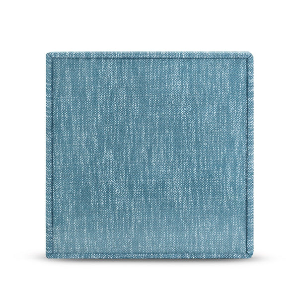 TOV Furniture Tomlin 35" Square Gaming Table with Tempered Glass Top and Cushioned Ottomans for Modern Spaces Teal TOV-OC54739