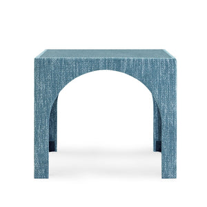 TOV Furniture Tomlin 35" Square Gaming Table with Tempered Glass Top and Cushioned Ottomans for Modern Spaces Teal TOV-OC54739