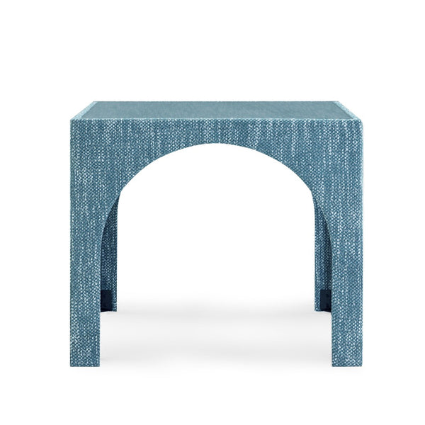 TOV Furniture Tomlin 35" Square Gaming Table with Tempered Glass Top and Cushioned Ottomans for Modern Spaces Teal TOV-OC54739