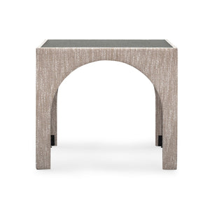 TOV Furniture Tomlin 35" Square Gaming Table with Tempered Glass Top and Cushioned Ottomans for Modern Spaces Beige TOV-OC54740