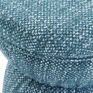 TOV Furniture Tomlin Stylish Ruched Ottoman - Compact, Multi-Purpose Seating for Game Nights & Everyday Comfort Teal TOV-OC54741