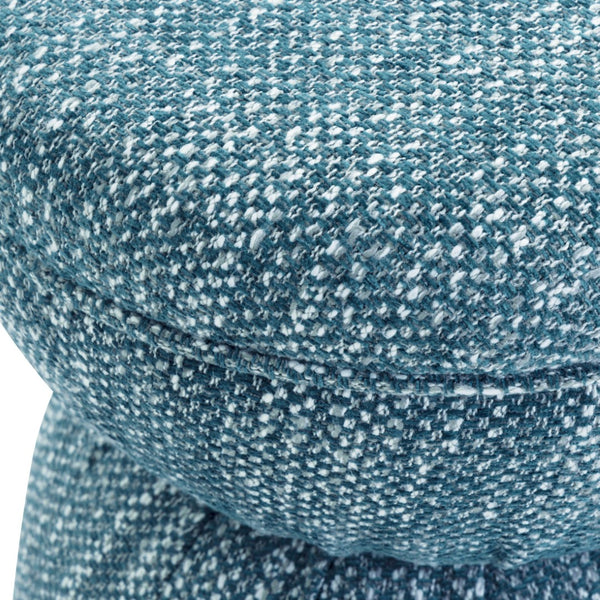 TOV Furniture Tomlin Stylish Ruched Ottoman - Compact, Multi-Purpose Seating for Game Nights & Everyday Comfort Teal TOV-OC54741