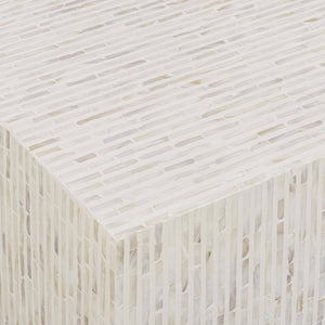 TOV Furniture Earl 48" Handcrafted Shell Coffee Table - Radiant Centerpiece with Playful Pattern for Your Home Cream TOV-OC54800