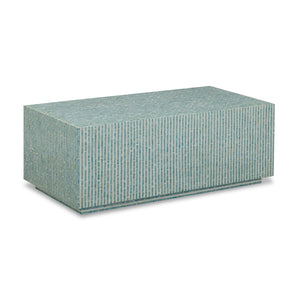 TOV Furniture Earl 48" Handcrafted Shell Coffee Table - Radiant Centerpiece with Playful Pattern for Your Home Light Blue TOV-OC54801