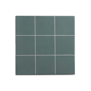 TOV Furniture Alma Handcrafted Concrete Side Table with Artisan Tile Top for Indoor and Outdoor Versatility Green TOV-OC54822