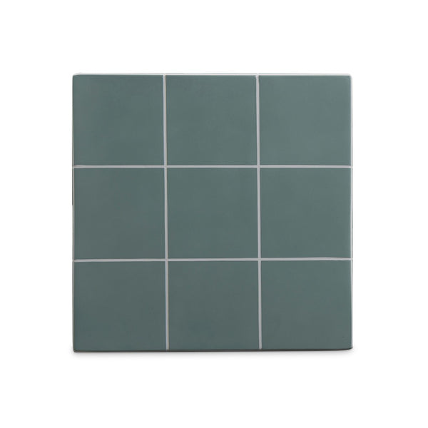 TOV Furniture Alma Handcrafted Concrete Side Table with Artisan Tile Top for Indoor and Outdoor Versatility Green TOV-OC54822