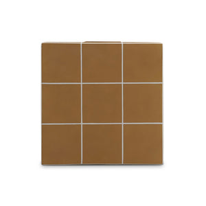 TOV Furniture Alma Handcrafted Concrete Side Table with Artisan Tile Top for Indoor and Outdoor Versatility Orange TOV-OC54823