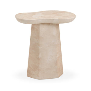 TOV Furniture Zaya Rose Faux Marble Concrete Side Table - Stylish Indoor/Outdoor Accent for Modern Living Spaces TOV-OC54825