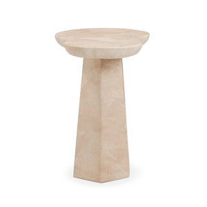TOV Furniture Zaya Rose Faux Marble Concrete Side Table - Stylish Indoor/Outdoor Accent for Modern Living Spaces TOV-OC54825