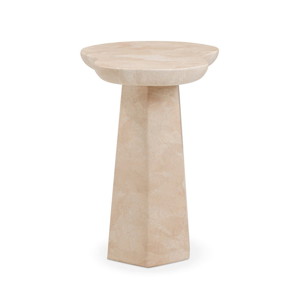 TOV Furniture Zaya Rose Faux Marble Concrete Side Table - Stylish Indoor/Outdoor Accent for Modern Living Spaces TOV-OC54825