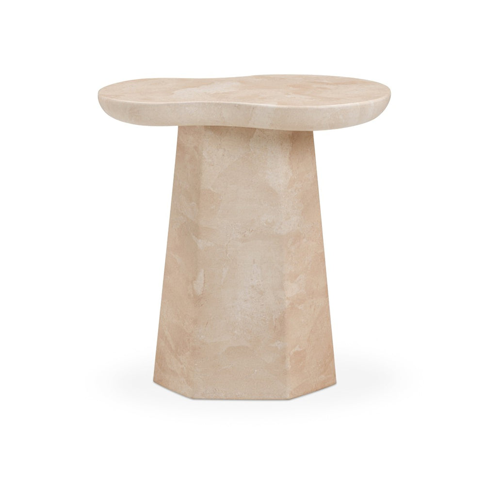 TOV Furniture Zaya Rose Faux Marble Concrete Side Table - Stylish Indoor/Outdoor Accent for Modern Living Spaces TOV-OC54825