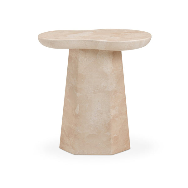 TOV Furniture Zaya Rose Faux Marble Concrete Side Table - Stylish Indoor/Outdoor Accent for Modern Living Spaces TOV-OC54825