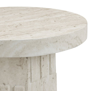 TOV Furniture Asta Faux Travertine Side Table – Versatile Indoor/Outdoor Accent Piece with Textured Finish & Durability TOV-OC54830