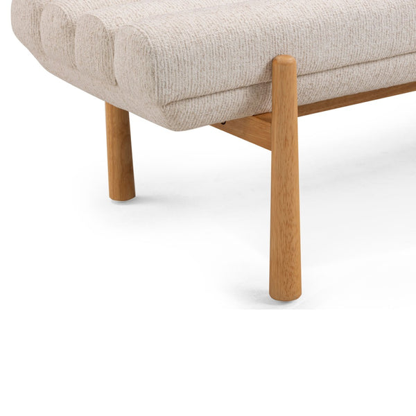 TOV Furniture Julianna 56" Textured Fabric Bench - Scandinavian-Inspired Seating with Durable Upholstery & Comfort Cream TOV-OC54866