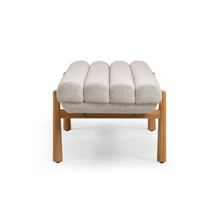 TOV Furniture Julianna 56" Textured Fabric Bench - Scandinavian-Inspired Seating with Durable Upholstery & Comfort Cream TOV-OC54866
