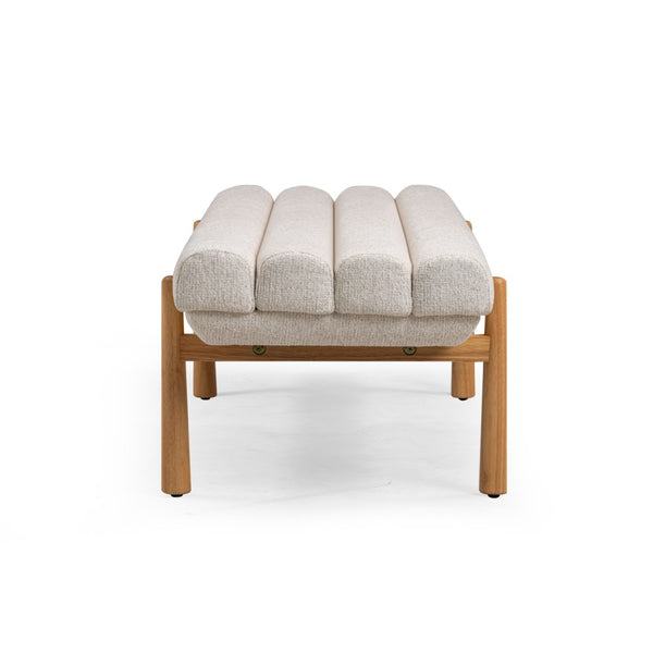 TOV Furniture Julianna 56" Textured Fabric Bench - Scandinavian-Inspired Seating with Durable Upholstery & Comfort Cream TOV-OC54866