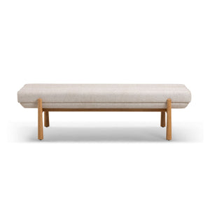 TOV Furniture Julianna 56" Textured Fabric Bench - Scandinavian-Inspired Seating with Durable Upholstery & Comfort Cream TOV-OC54866