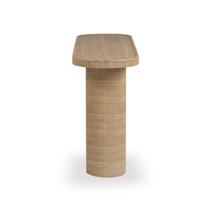 TOV Furniture Darcy 59" Concrete Console Table - Striking Indoor/Outdoor Accent for Modern Spaces & Versatile Use Travertine TOV-OC54898