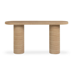 TOV Furniture Darcy 59" Concrete Console Table - Striking Indoor/Outdoor Accent for Modern Spaces & Versatile Use Travertine TOV-OC54898