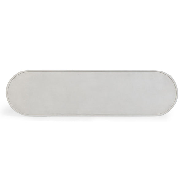 TOV Furniture Darcy 59" Concrete Console Table - Striking Indoor/Outdoor Accent for Modern Spaces & Versatile Use White TOV-OC54899